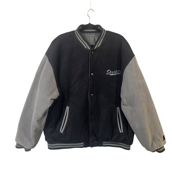 STARTER Men's Size XL Jacket Reversible Fleece Bomber Varsity Jacket - Picture 7 of 16